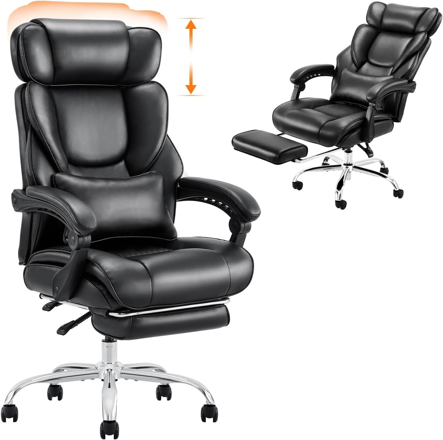 Read more about the article Lumbar Pillow, Ergonomic Bonded Leather Executive Desk Chair,
