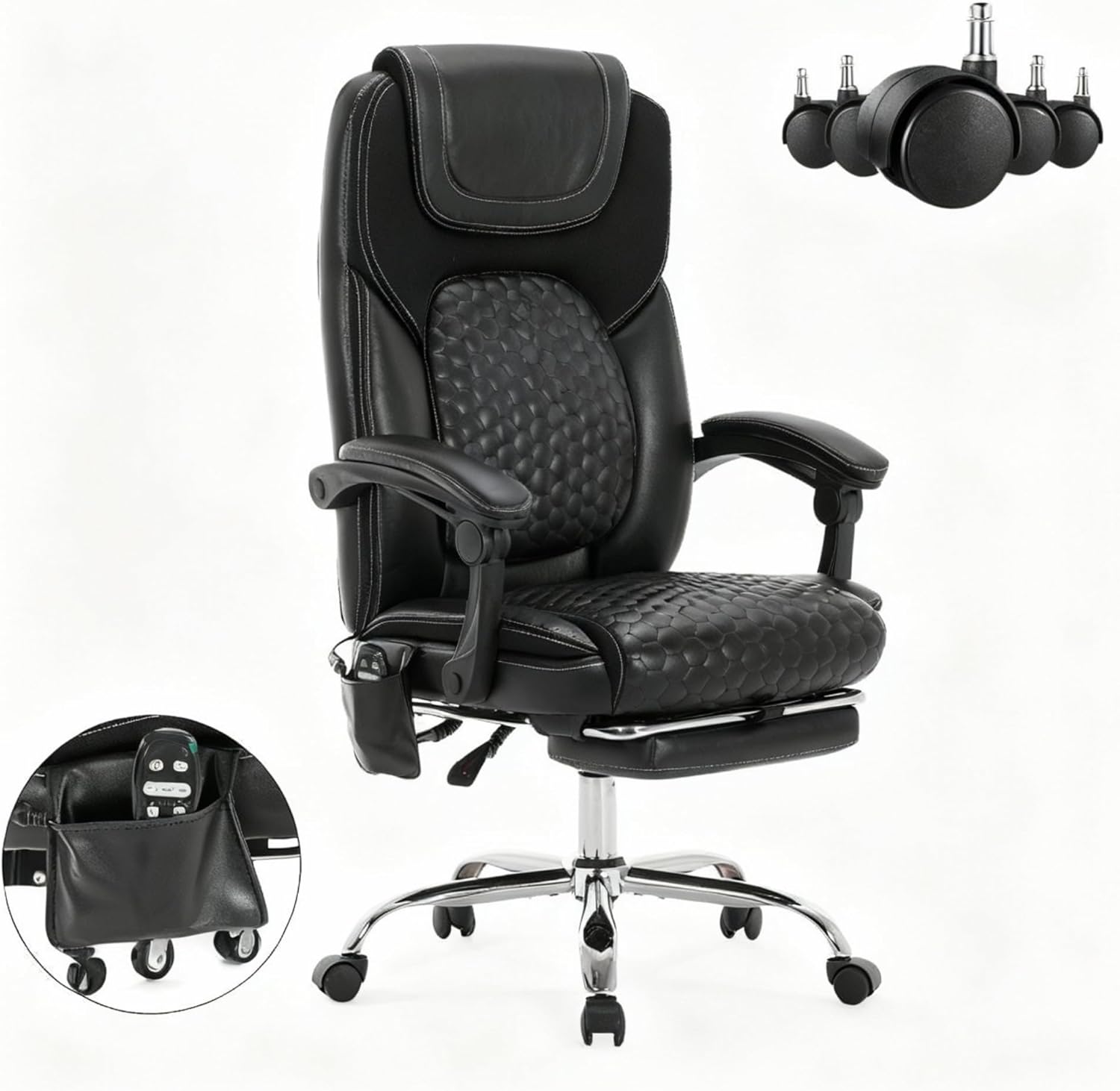 Read more about the article Reclining Desk Chair, Big and Tall Leather Computer Chair with Wheels,